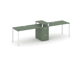 Рабочая станция 2 места с 1 опорной тумбой CN.ORS-423 W 3180x720x917 Концепт / Concept images