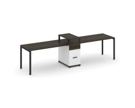 Рабочая станция 2 места с 1 опорной тумбой CN.ORS-423 W 3180x720x917 Концепт / Concept images