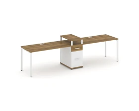 Рабочая станция 2 места с 1 опорной тумбой CN.ORS-423 W 3180x720x917 Концепт / Concept images