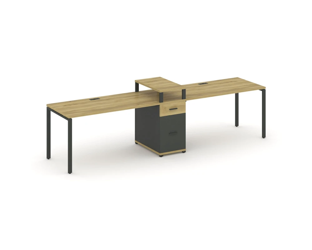 Рабочая станция 2 места с 1 опорной тумбой CN.ORS-423 W 3180x720x917 Концепт / Concept