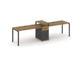 Рабочая станция 2 места с 1 опорной тумбой CN.ORS-423 W 3180x720x917 Концепт / Concept images