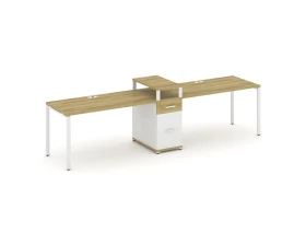 Рабочая станция 2 места с 1 опорной тумбой CN.ORS-423 W 3180x720x917 Концепт / Concept images