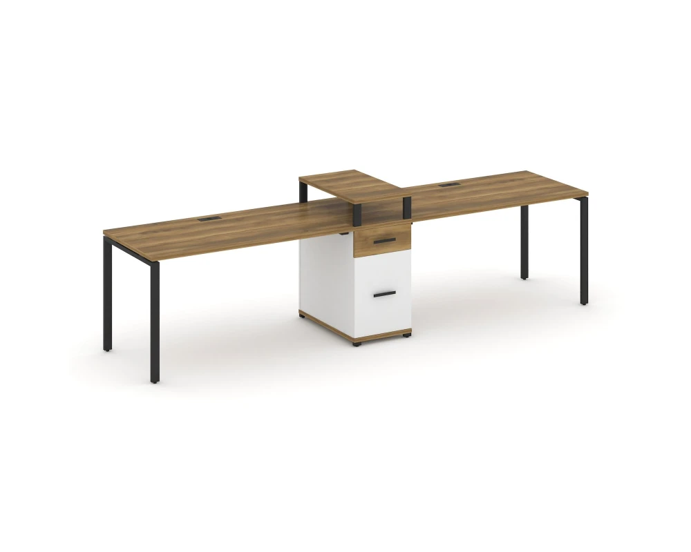 Рабочая станция 2 места с 1 опорной тумбой CN.ORS-423 W 3180x720x917 Концепт / Concept