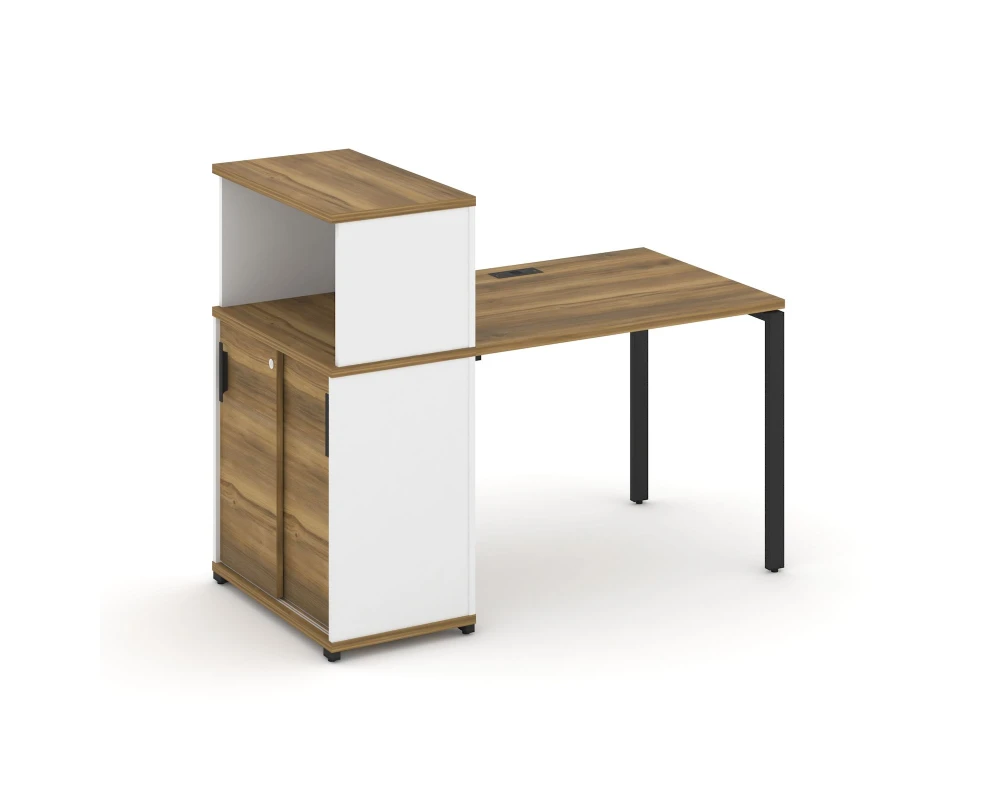 Стол рабочий с опорным шкафом-купе с надставкой низ. CN.SP-237 B 1400x720x1140 Концепт / Concept
