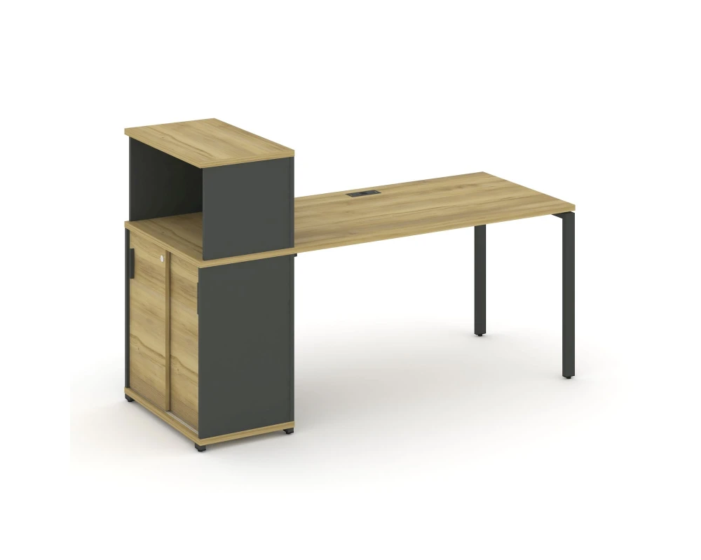 Стол рабочий с опорным шкафом-купе с надставкой низ. CN.SP-239 A 1800x720x1140 Концепт / Concept