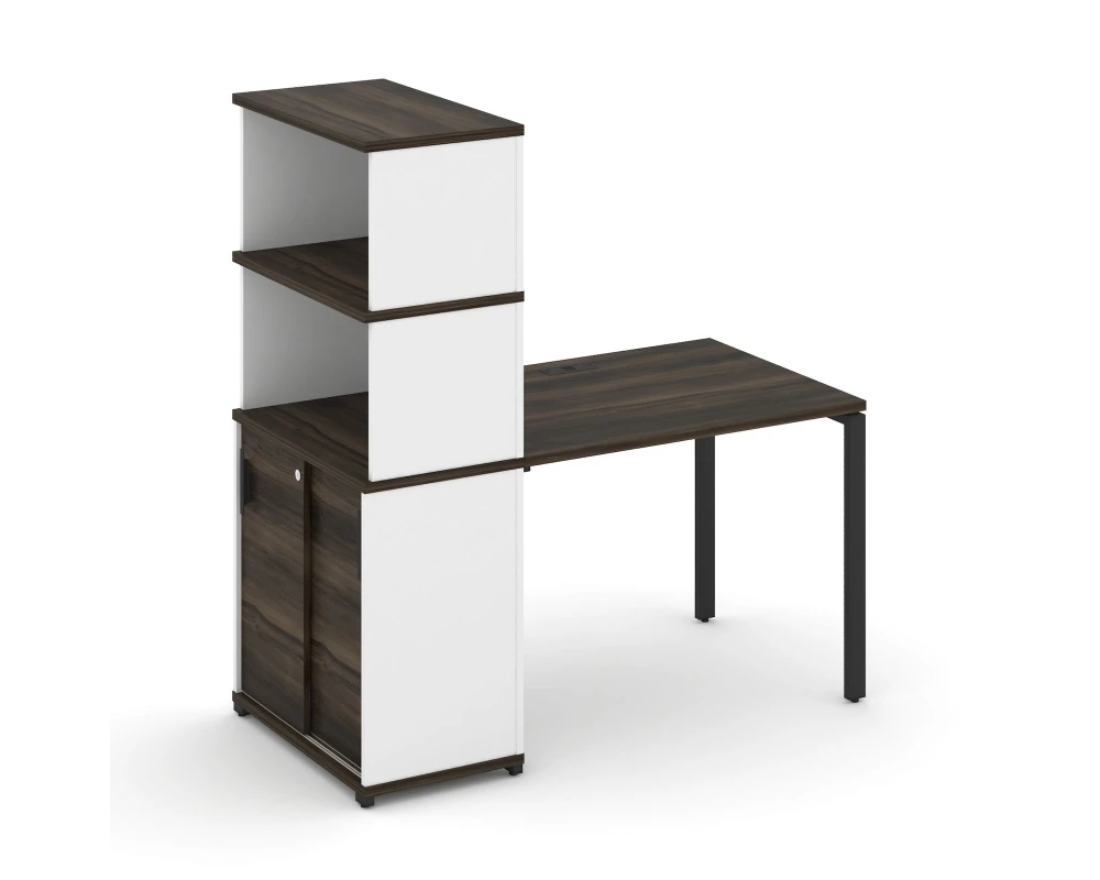 Стол рабочий с опорным шкафом-купе с надставкой выс. CN.SP-241 B 1400x720x1530 Концепт / Concept