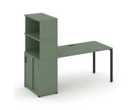 Стол рабочий с опорным шкафом-купе с надставкой выс. CN.SP-241 B 1400x720x1530 Концепт / Concept images