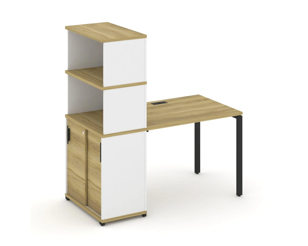 Стол рабочий с опорным шкафом-купе с надставкой выс. CN.SP-241 B 1400x720x1530 Концепт / Concept