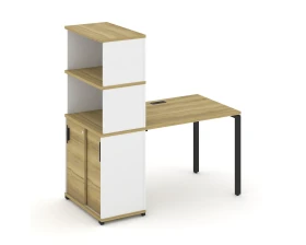 Стол рабочий с опорным шкафом-купе с надставкой выс. CN.SP-241 B 1400x720x1530 Концепт / Concept images