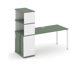 Стол рабочий с опорным шкафом-купе с надставкой выс. CN.SP-242 W 1600x720x1530 Концепт / Concept images