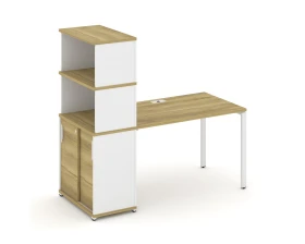 Стол рабочий с опорным шкафом-купе с надставкой выс. CN.SP-242 W 1600x720x1530 Концепт / Concept images