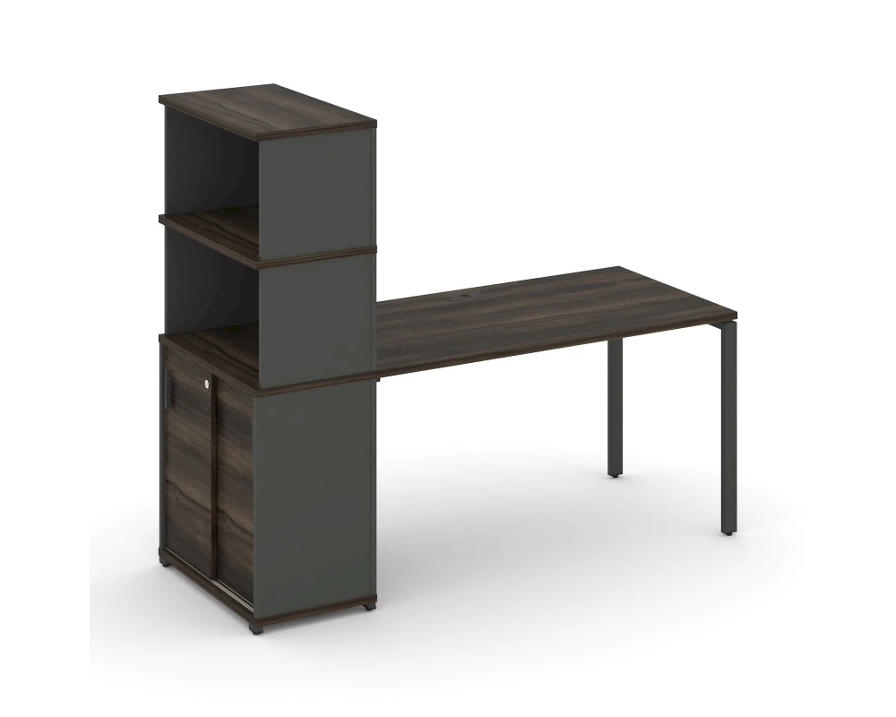 Стол рабочий с опорным шкафом-купе с надставкой выс. CN.SP-243 A 1800x720x1530 Концепт / Concept