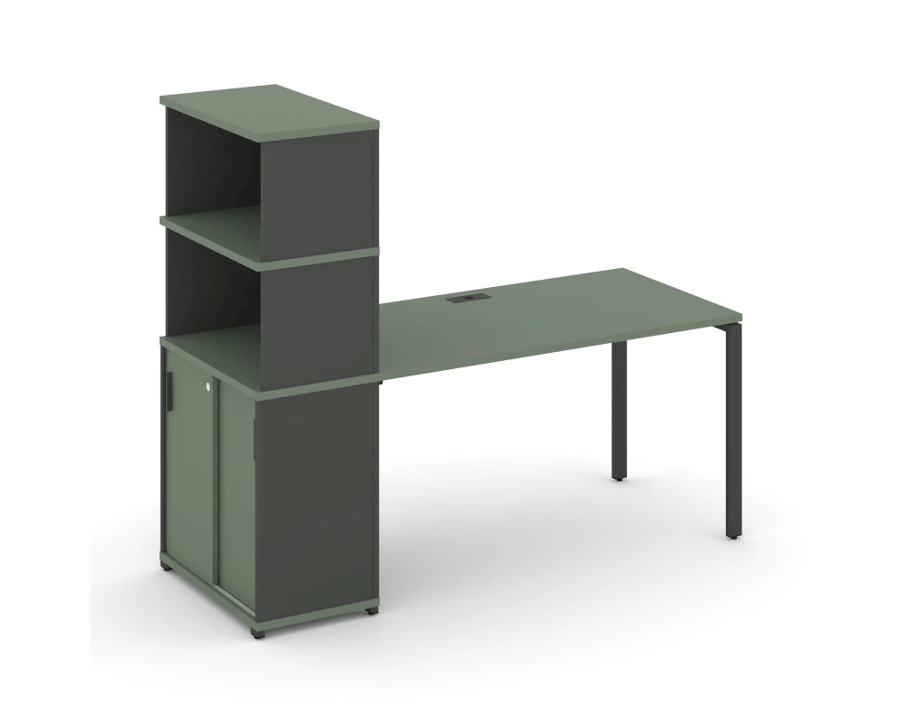 Стол рабочий с опорным шкафом-купе с надставкой выс. CN.SP-243 A 1800x720x1530 Концепт / Concept