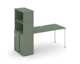 Стол рабочий с опорным шкафом-купе с надставкой выс. CN.SP-244 W 2000x720x1530 Концепт / Concept images