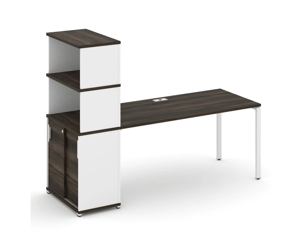 Стол рабочий с опорным шкафом-купе с надставкой выс. CN.SP-244 W 2000x720x1530 Концепт / Concept