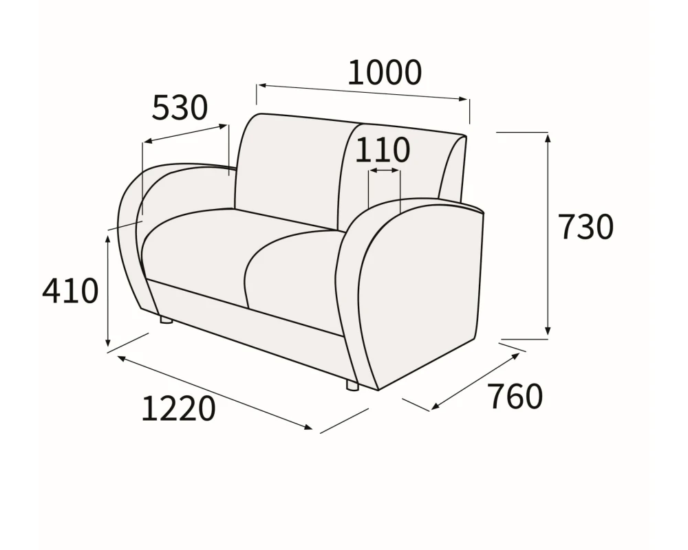 Диван 2-х местный Альфа Люкс