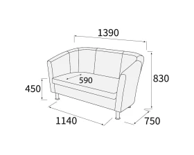 Диван 2-х местный Эллипс images