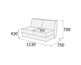Модуль 2-х местный без подлокотников Омега images