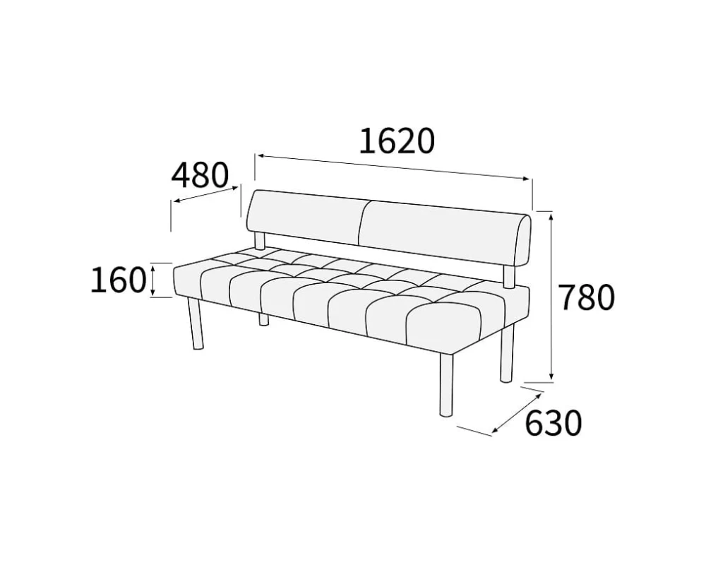 Модуль 3-х местный без подлокотников Спринт