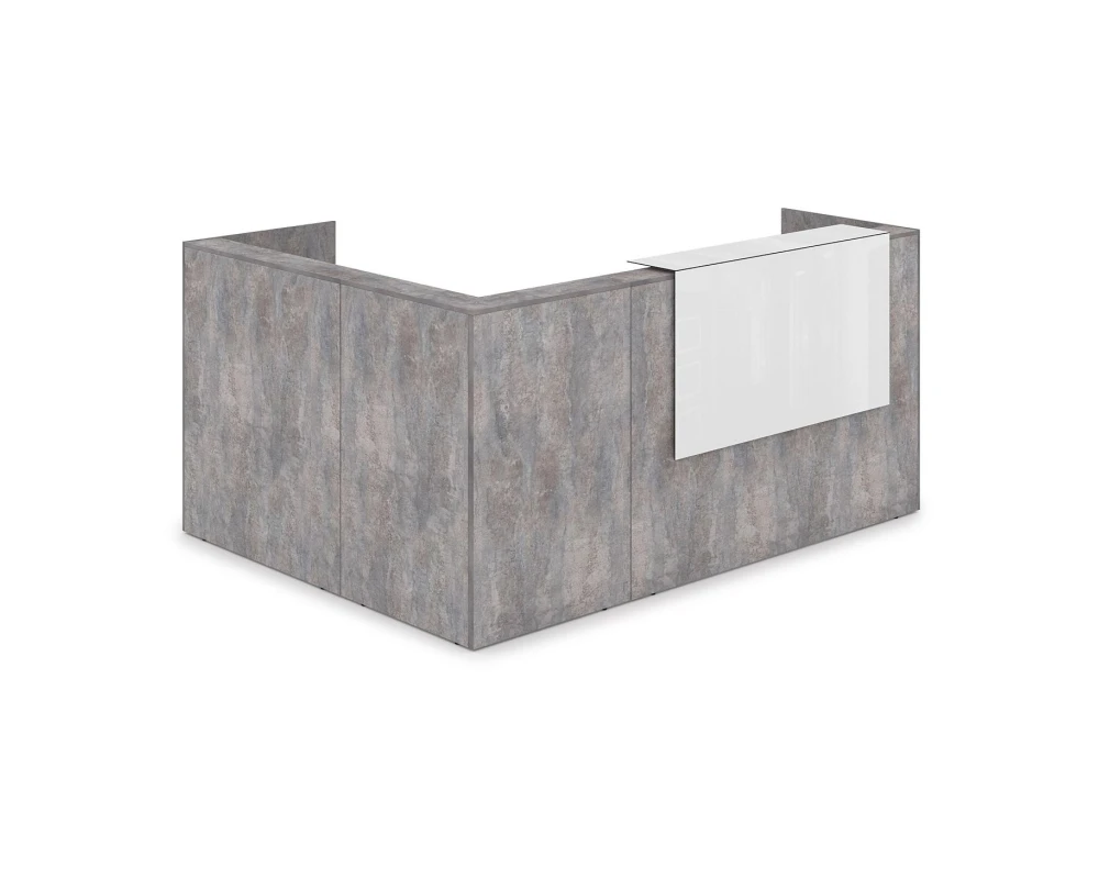 Комплект Ресепшн с фартуком HPL (2344*1765*1149) (без подсветки) 1КР-КЛ.102 ЛАУНЖ / LOUNGE