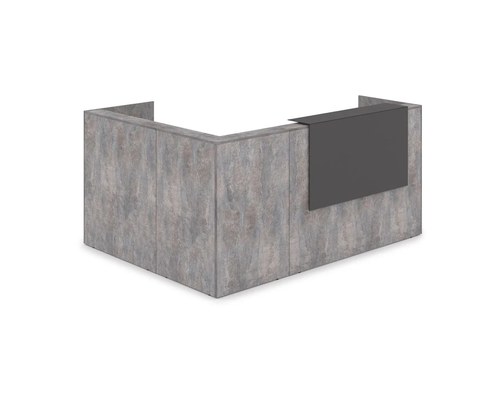 Комплект Ресепшн с фартуком HPL (2344*1765*1149) (без подсветки) 1КР-КЛ.102 ЛАУНЖ / LOUNGE