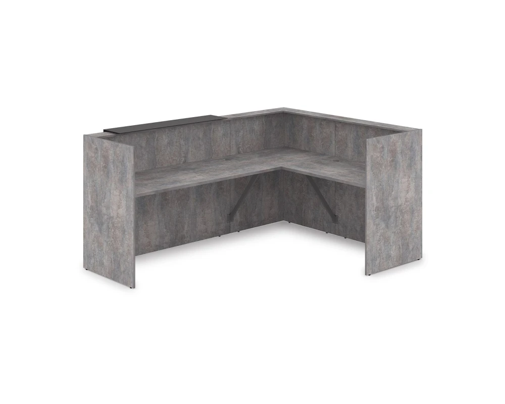 Комплект Ресепшн с фартуком HPL (2344*1765*1149) (без подсветки) 1КР-КЛ.102 ЛАУНЖ / LOUNGE