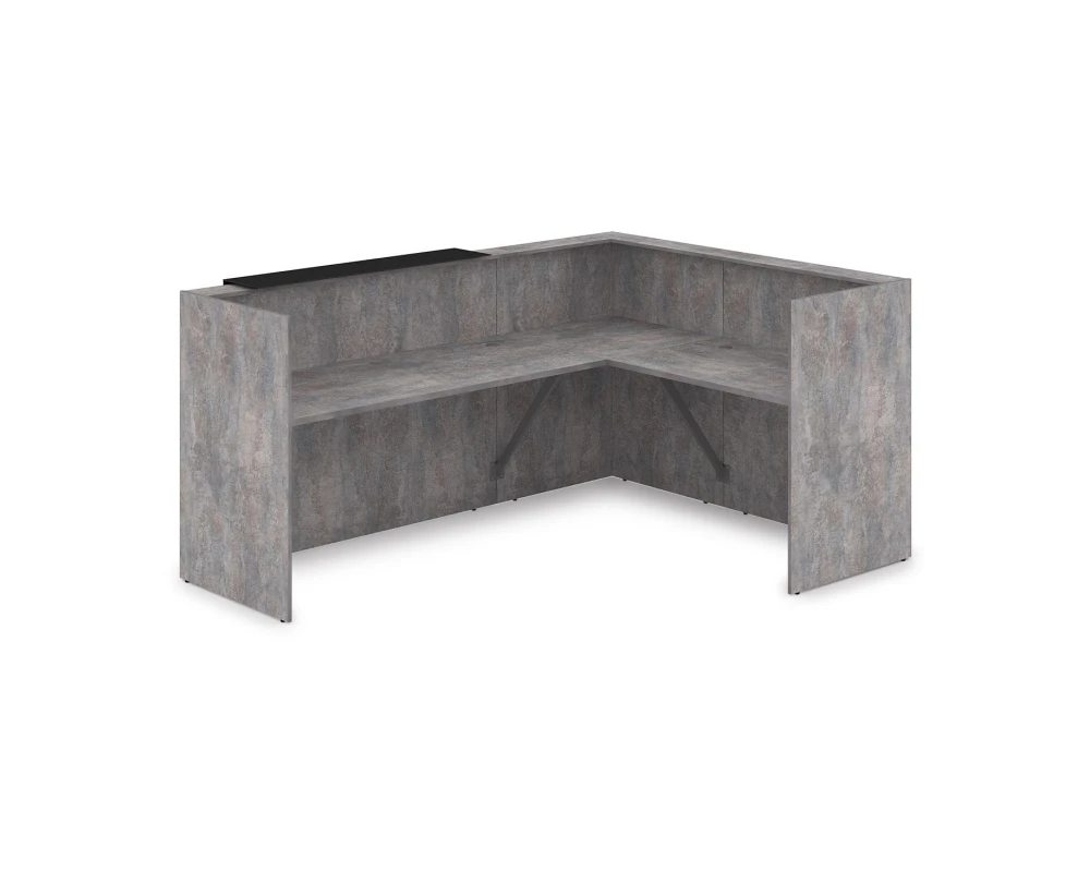 Комплект Ресепшн с фартуком HPL (2344*1765*1149) (без подсветки) 1КР-КЛ.102 ЛАУНЖ / LOUNGE