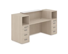 Комплект Ресепшн с фартуком ЛДСП (2232*763*1161) (с подсветкой) 1КРТ-ДС.004.1 ЛАУНЖ / LOUNGE images