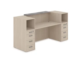 Комплект Ресепшн с фартуком ЛДСП (2232*763*1161) (с подсветкой) 1КРТ-ДС.004.1 ЛАУНЖ / LOUNGE images