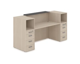 Комплект Ресепшн с фартуком ЛДСП (2232*763*1161) (с подсветкой) 1КРТ-ДС.004.1 ЛАУНЖ / LOUNGE images