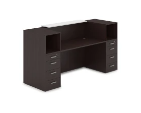 Комплект Ресепшн с фартуком ЛДСП (2232*763*1161) (с подсветкой) 1КРТ-ДС.004.1 ЛАУНЖ / LOUNGE images