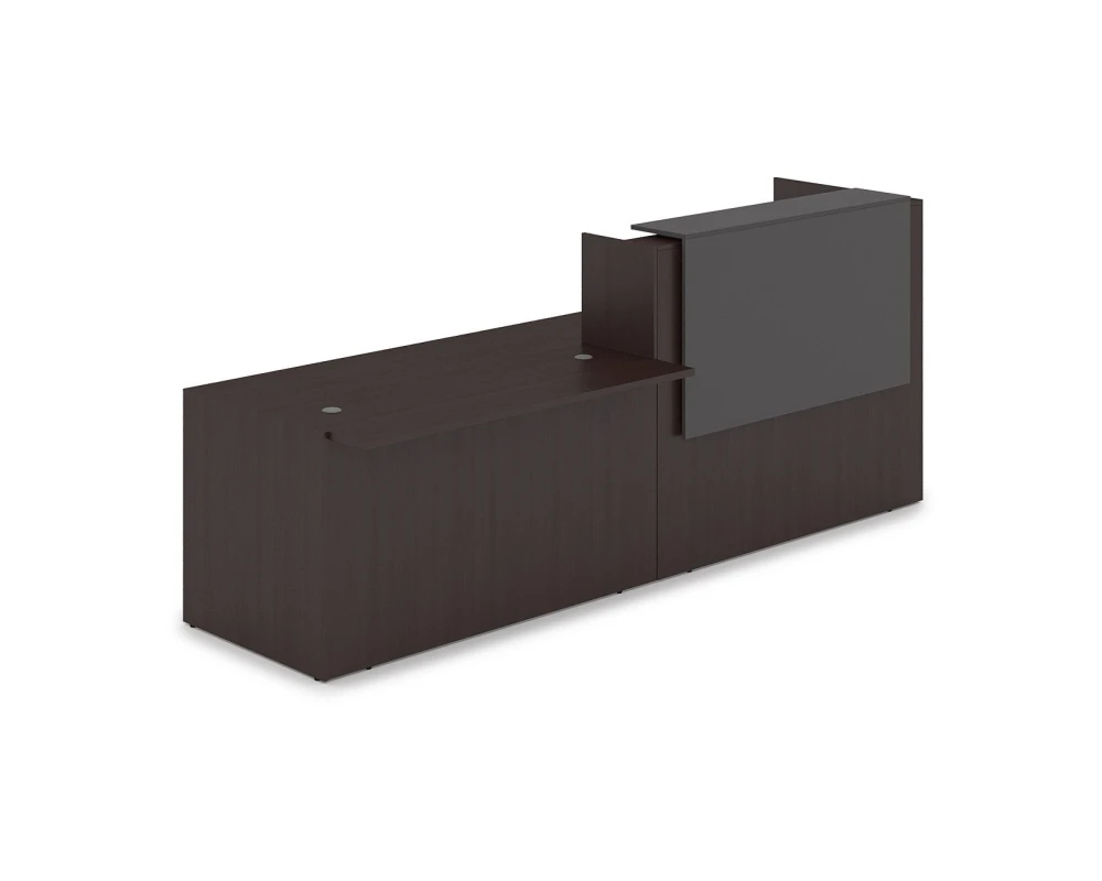 Комплект Ресепшн с фартуком ЛДСП (2832*901*1161) (с подсветкой) 1КРС-ДС.007.1 ЛАУНЖ / LOUNGE