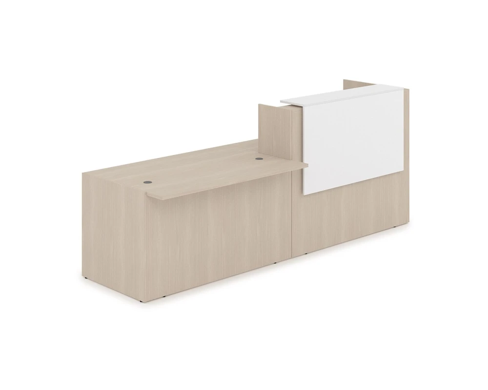Комплект Ресепшн с фартуком ЛДСП (2832*901*1161) (с подсветкой) 1КРС-ДС.007.1 ЛАУНЖ / LOUNGE