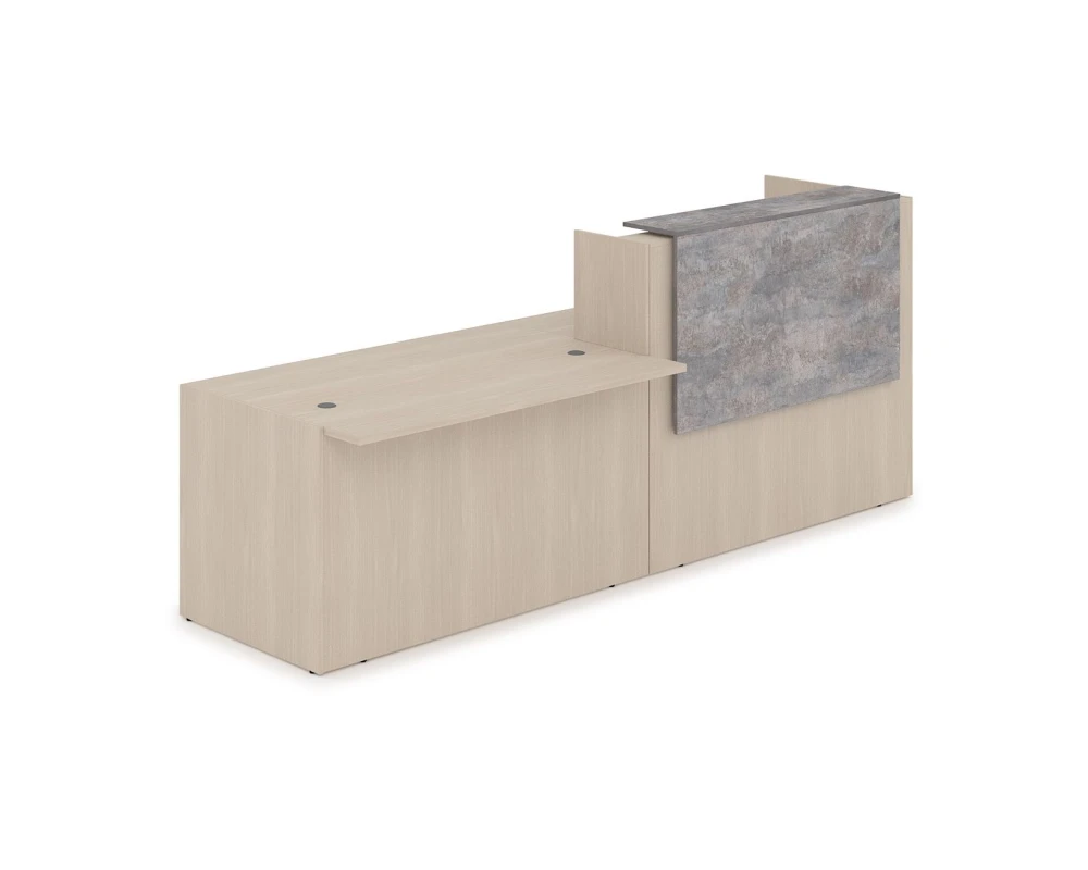 Комплект Ресепшн с фартуком ЛДСП (2832*901*1161) (с подсветкой) 1КРС-ДС.007.1 ЛАУНЖ / LOUNGE