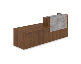 Комплект Ресепшн с фартуком ЛДСП (2832*901*1161) (с подсветкой) 1КРС-ДС.007.1 ЛАУНЖ / LOUNGE images