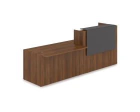 Комплект Ресепшн с фартуком ЛДСП (2832*901*1161) (с подсветкой) 1КРС-ДС.007.1 ЛАУНЖ / LOUNGE images