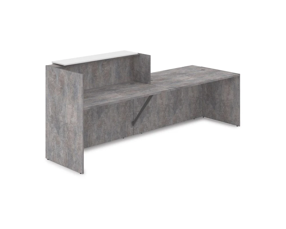 Комплект Ресепшн с фартуком ЛДСП (2832*901*1161) (с подсветкой) 1КРС-ДС.007.1 ЛАУНЖ / LOUNGE