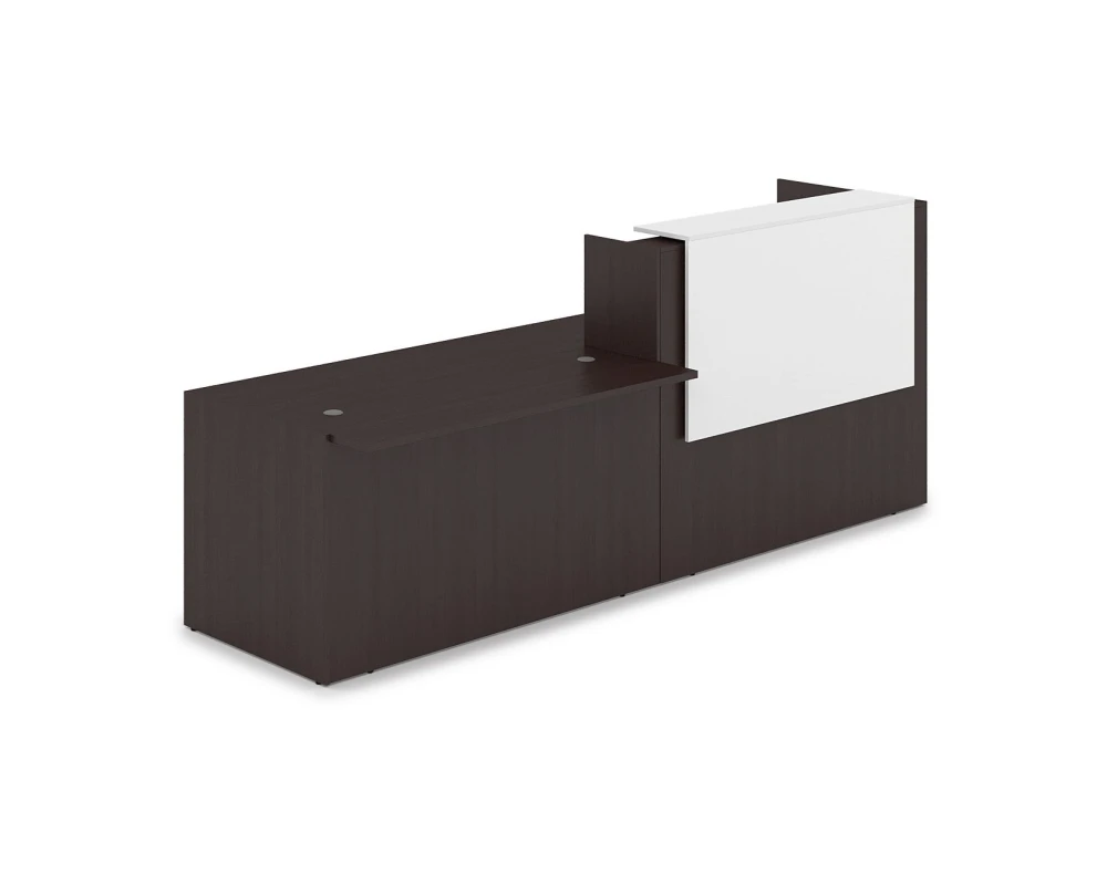 Комплект Ресепшн с фартуком ЛДСП (2832*901*1161) (с подсветкой) 1КРС-ДС.007.1 ЛАУНЖ / LOUNGE