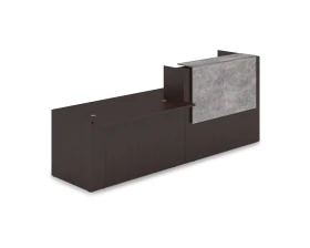 Комплект Ресепшн с фартуком ЛДСП (2832*901*1161) (с подсветкой) 1КРС-ДС.007.1 ЛАУНЖ / LOUNGE images