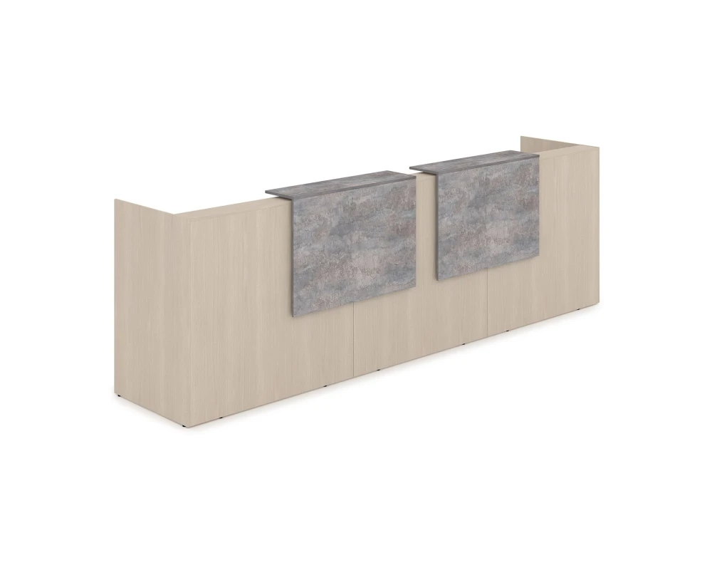 Комплект Ресепшн с фартуком ЛДСП (3632*762*1161) (без подсветки) 1КР-ДС.002 ЛАУНЖ / LOUNGE