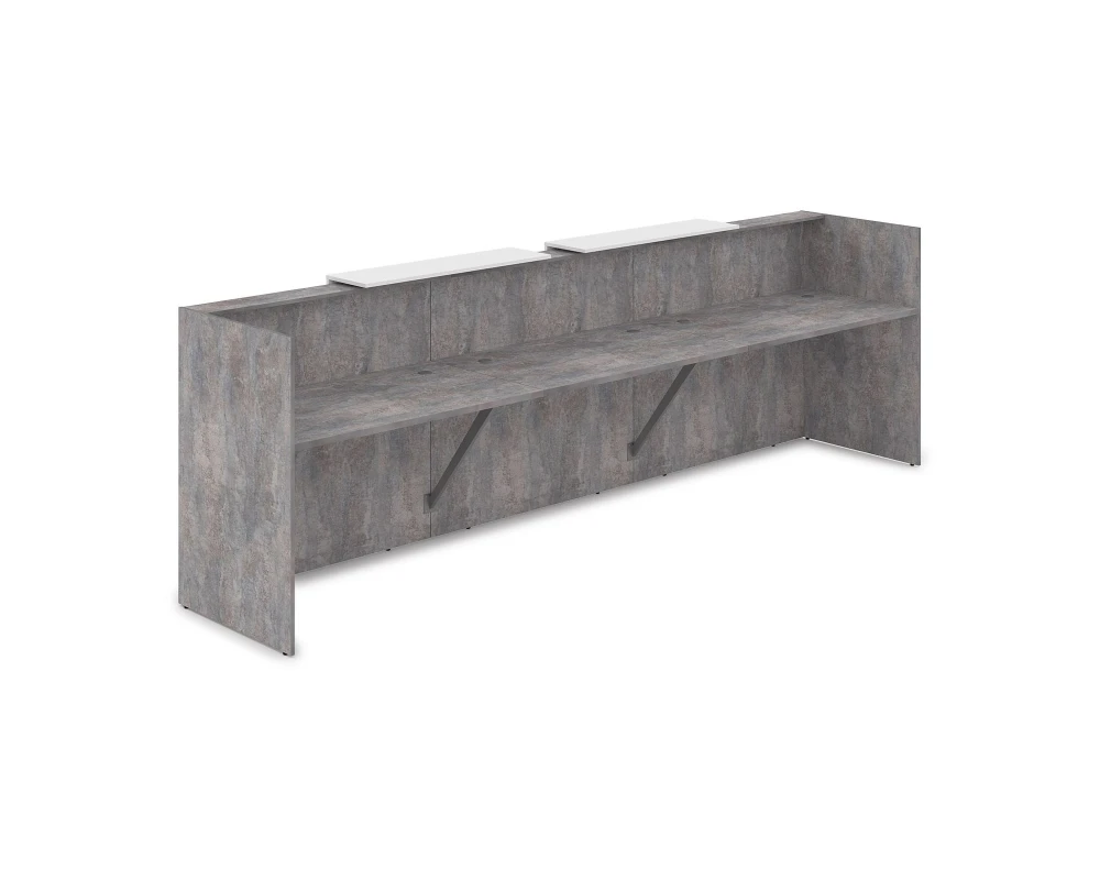 Комплект Ресепшн с фартуком ЛДСП (3632*762*1161) (без подсветки) 1КР-ДС.002 ЛАУНЖ / LOUNGE