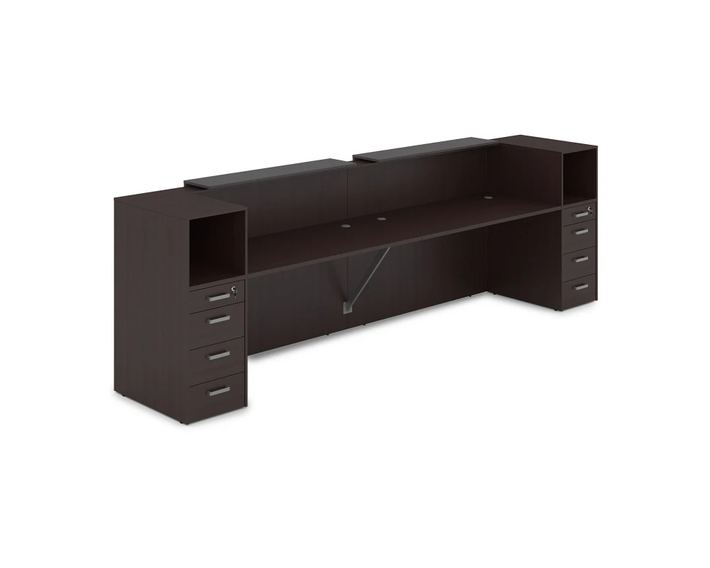 Комплект Ресепшн с фартуком ЛДСП (3632*763*1161) (без подсветки) 1КРТ-ДС.005 ЛАУНЖ / LOUNGE