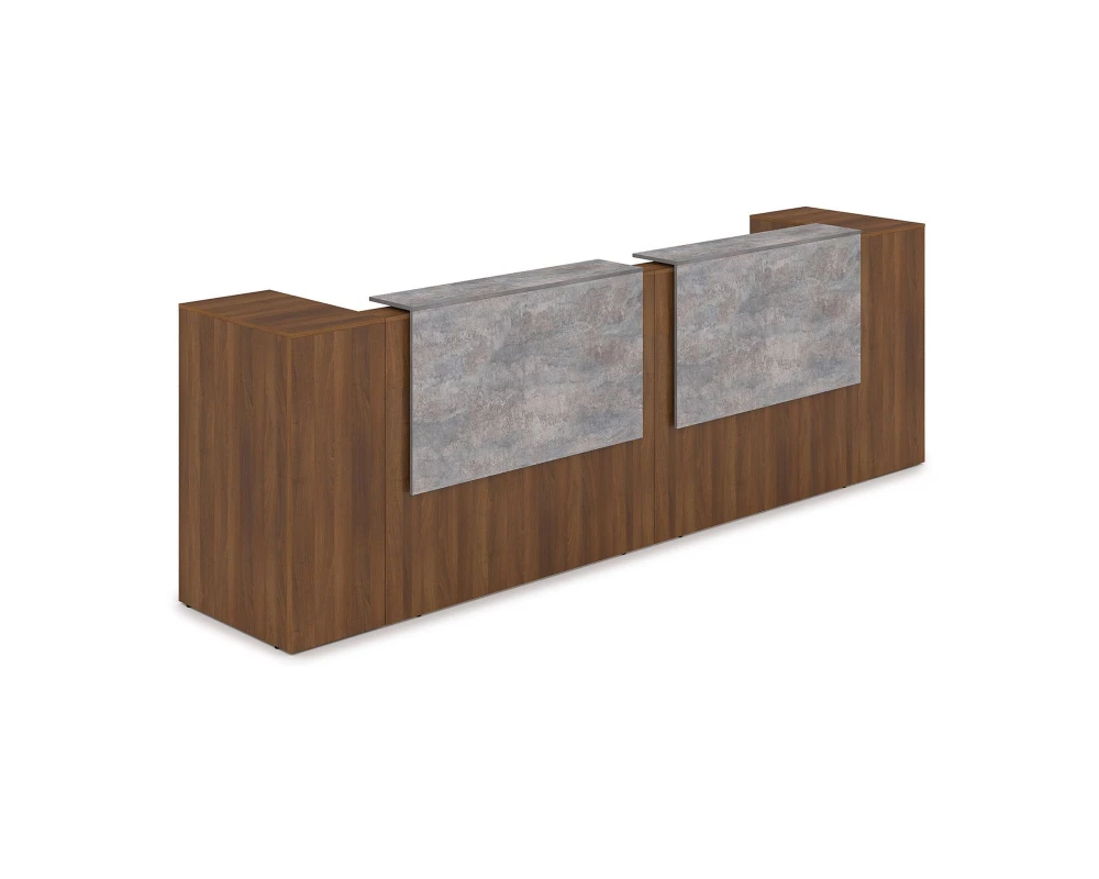 Комплект Ресепшн с фартуком ЛДСП (3632*763*1161) (без подсветки) 1КРТ-ДС.005 ЛАУНЖ / LOUNGE