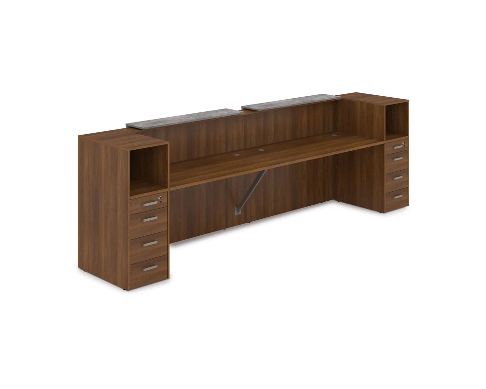 Комплект Ресепшн с фартуком ЛДСП (3632*763*1161) (без подсветки) 1КРТ-ДС.005 ЛАУНЖ / LOUNGE