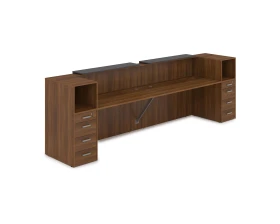 Комплект Ресепшн с фартуком ЛДСП (3632*763*1161) (без подсветки) 1КРТ-ДС.005 ЛАУНЖ / LOUNGE images