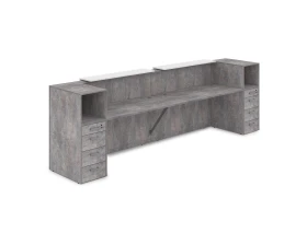 Комплект Ресепшн с фартуком ЛДСП (3632*763*1161) (без подсветки) 1КРТ-ДС.005 ЛАУНЖ / LOUNGE images