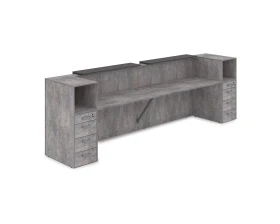 Комплект Ресепшн с фартуком ЛДСП (3632*763*1161) (без подсветки) 1КРТ-ДС.005 ЛАУНЖ / LOUNGE images