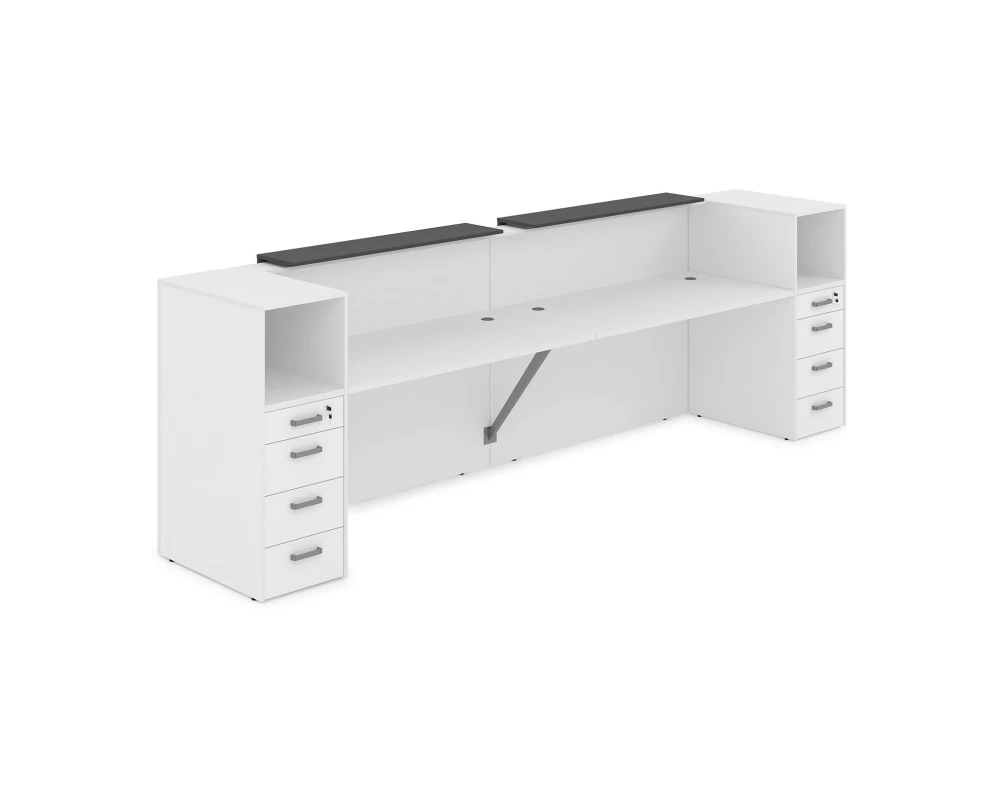 Комплект Ресепшн с фартуком ЛДСП (3632*763*1161) (без подсветки) 1КРТ-ДС.005 ЛАУНЖ / LOUNGE