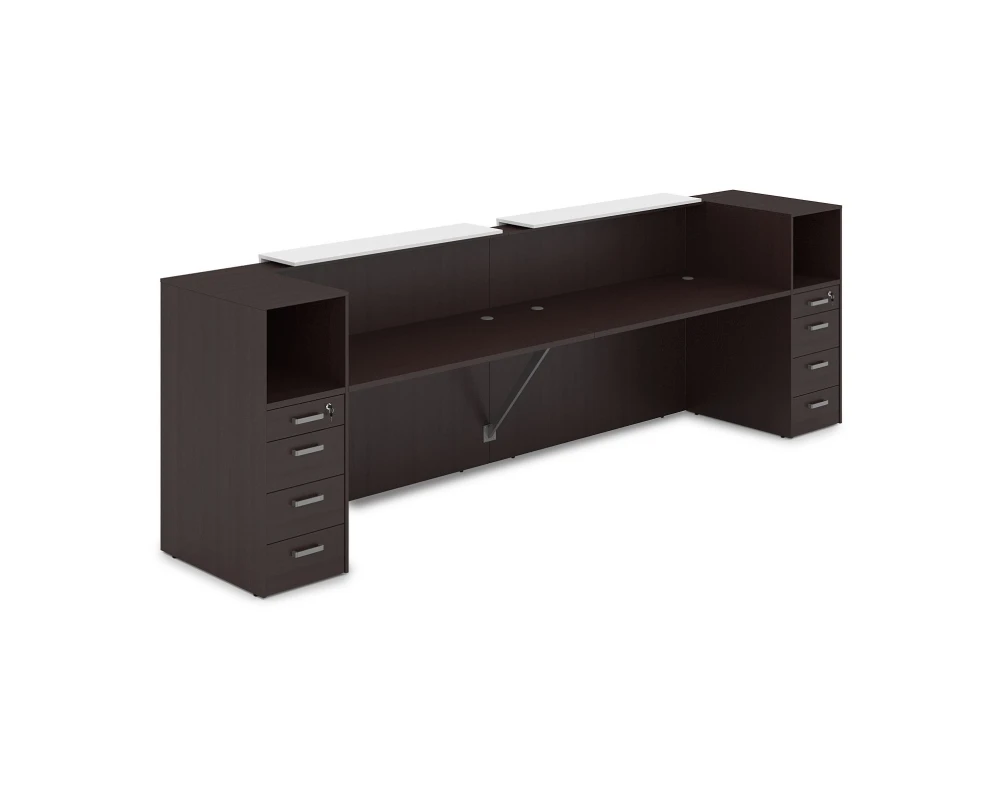 Комплект Ресепшн с фартуком ЛДСП (3632*763*1161) (без подсветки) 1КРТ-ДС.005 ЛАУНЖ / LOUNGE