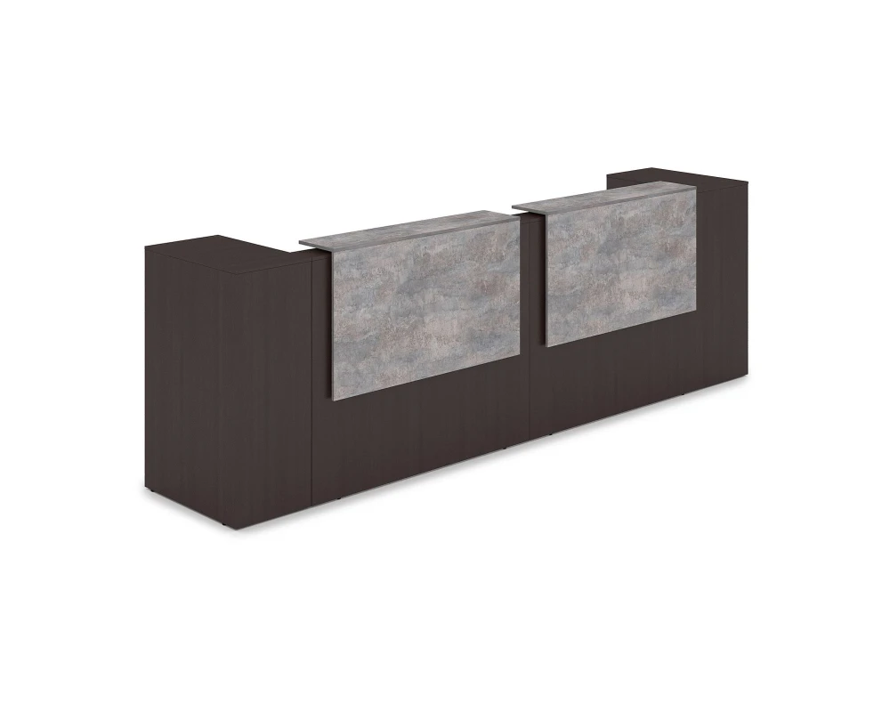 Комплект Ресепшн с фартуком ЛДСП (3632*763*1161) (без подсветки) 1КРТ-ДС.005 ЛАУНЖ / LOUNGE